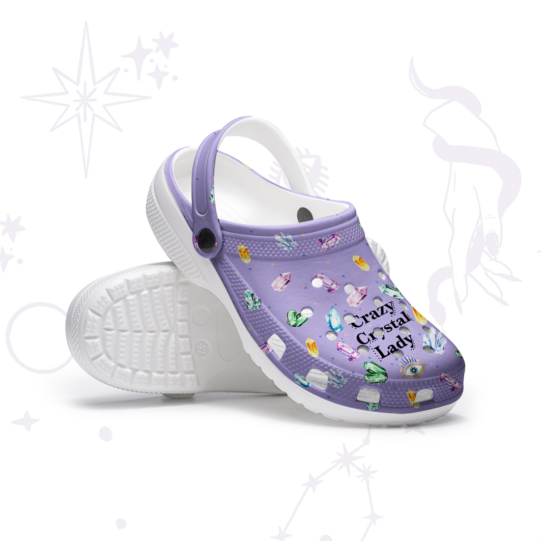 Purplehecate Crazy Crystal Lady Rubber Clogs