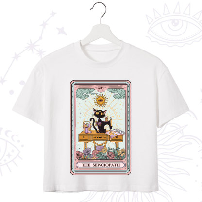 Purplehecate The Sewciopath Tarot Card Crop T-Shirt