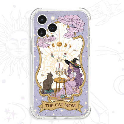 Purplehecate The Cat Witch Mom Tarot Clear Phone Case