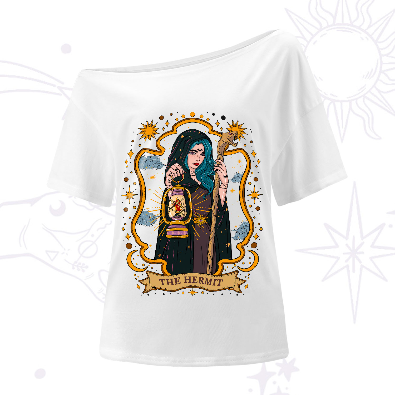 Purplehecate The Hermit Goddess One-Shoulder T-Shirt