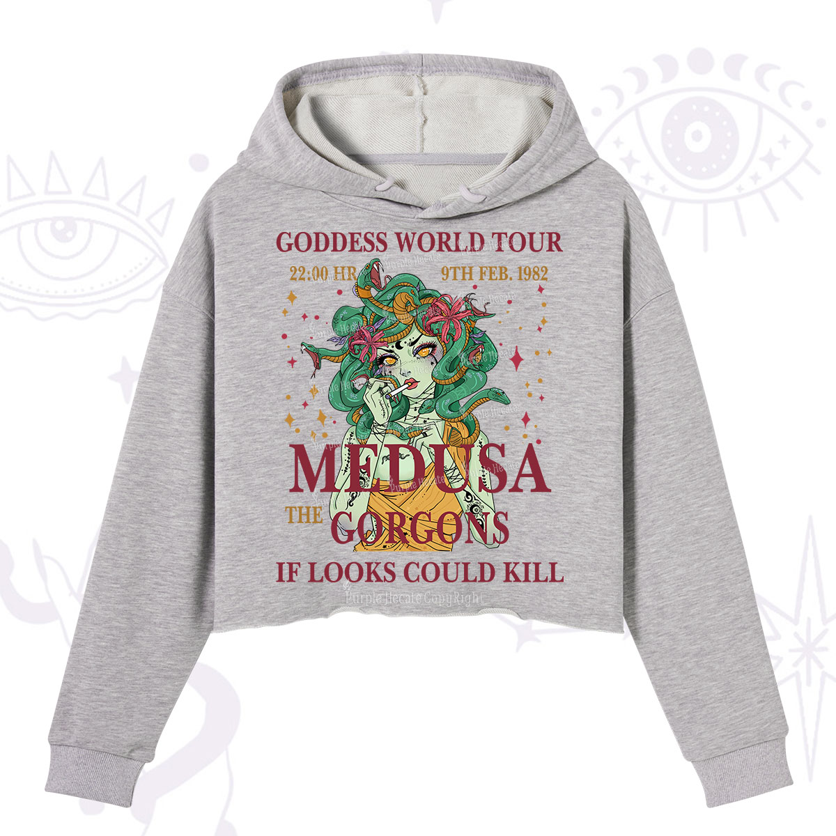 Purplehecate Medusa The Gorgons Crop Hoodie