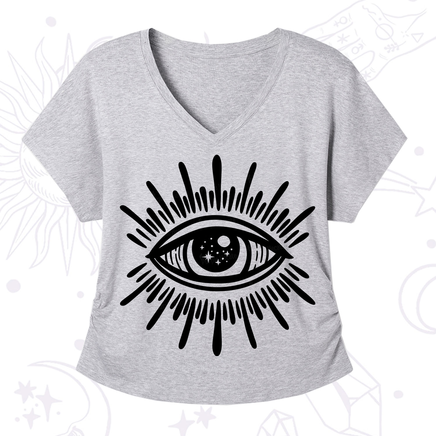 Purplehecate Evil Eye V-Neck T-Shirt