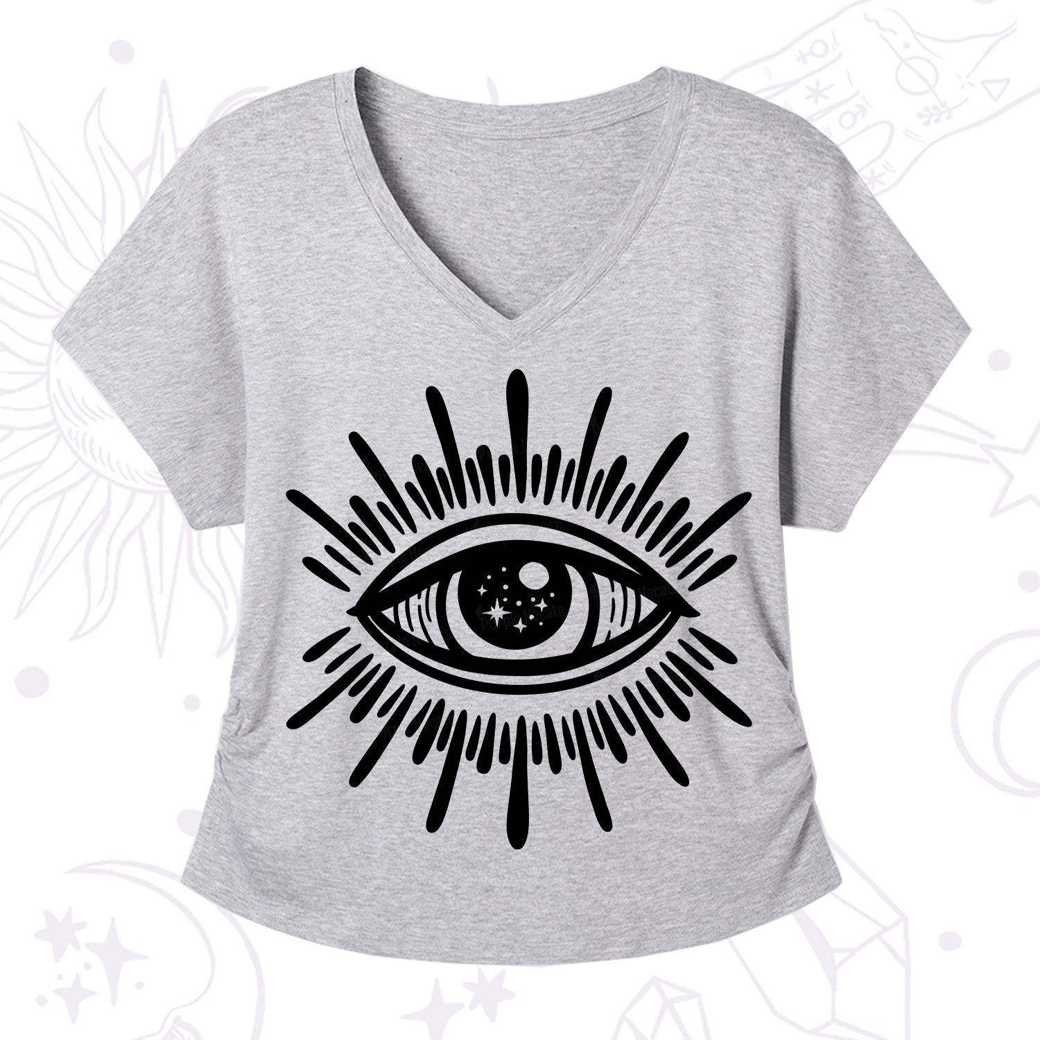 Purplehecate Evil Eye V-Neck T-Shirt