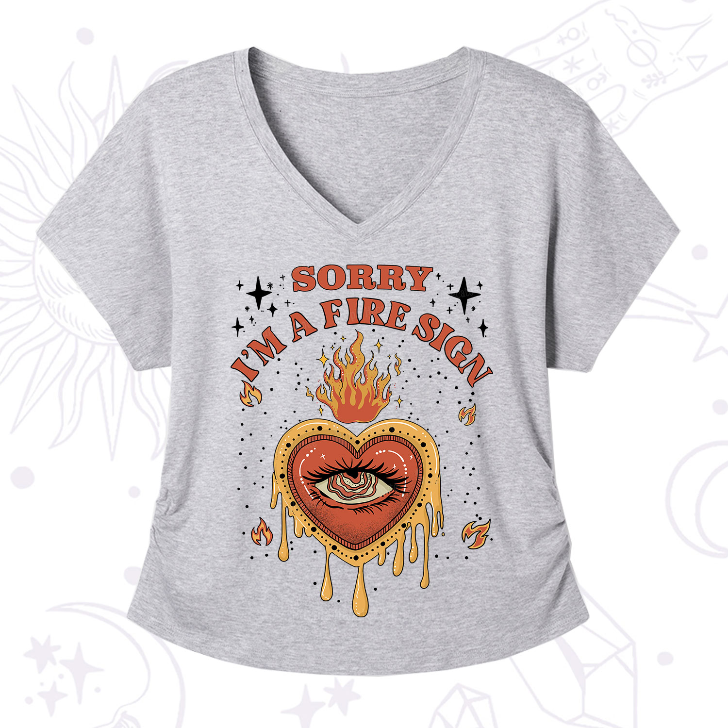 Purplehecate Sorry I'm A Fire Sign V-Neck T-Shirt