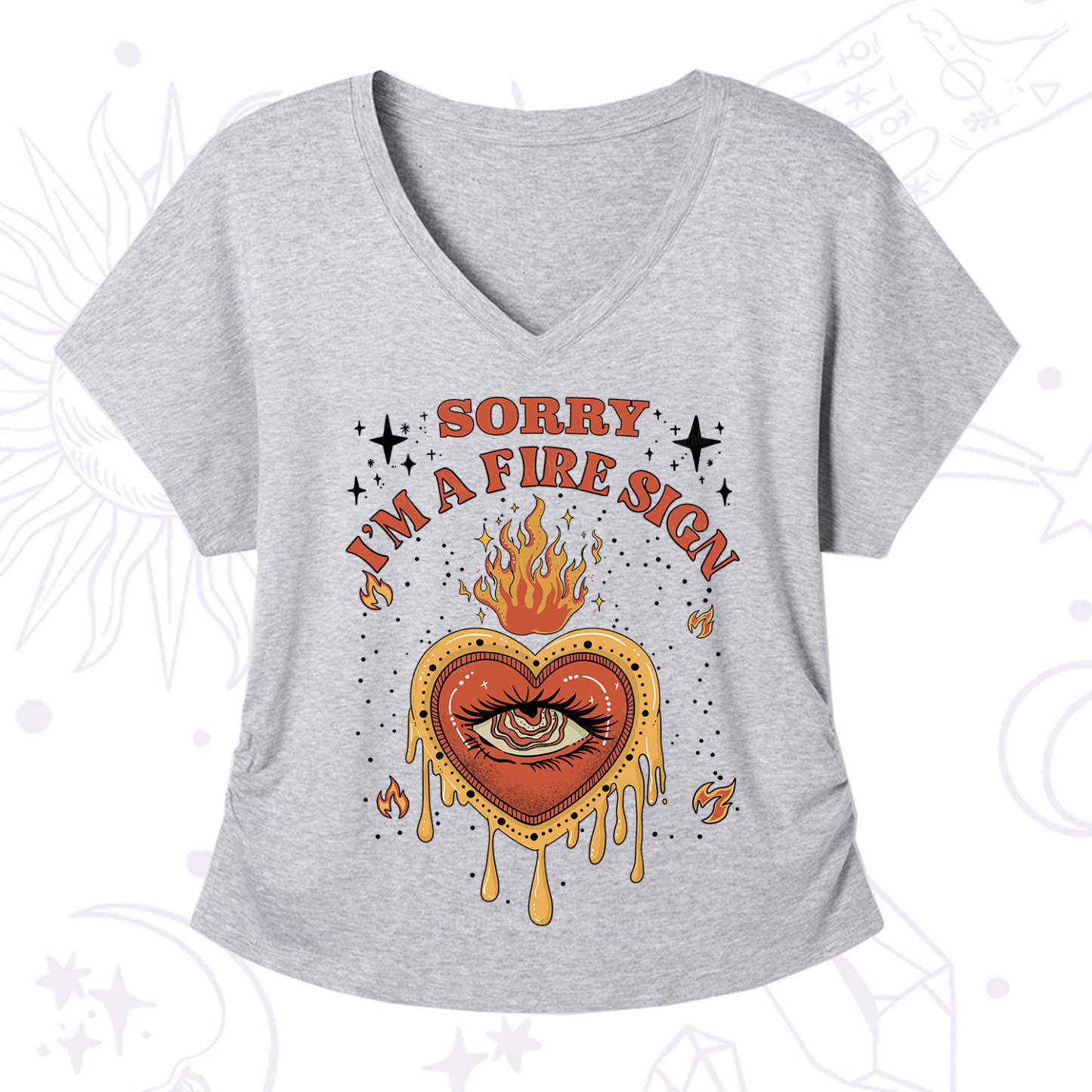 Purplehecate Sorry I'm A Fire Sign V-Neck T-Shirt