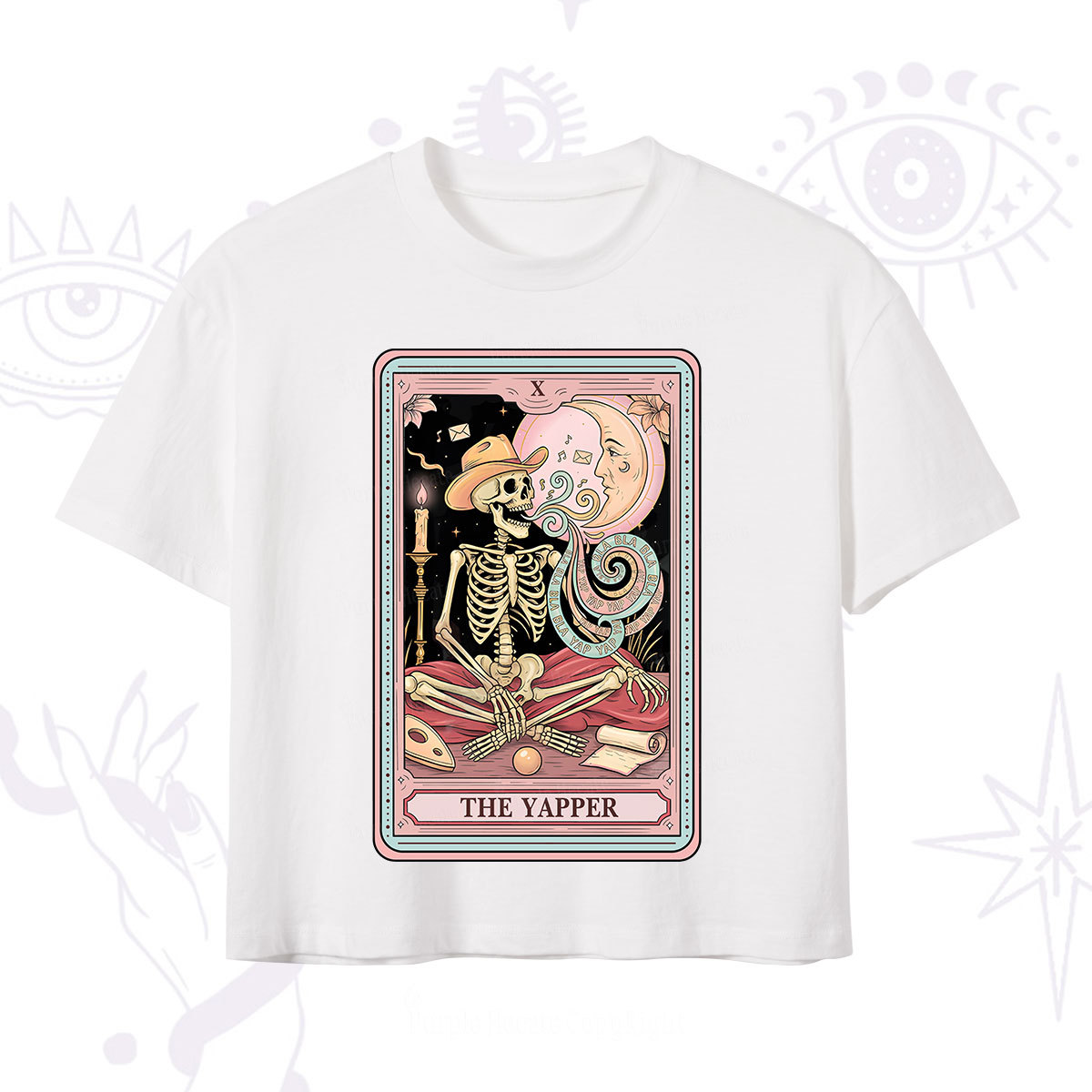 Purplehecate The Skeleton Yapper Tarot Crop T-Shirt
