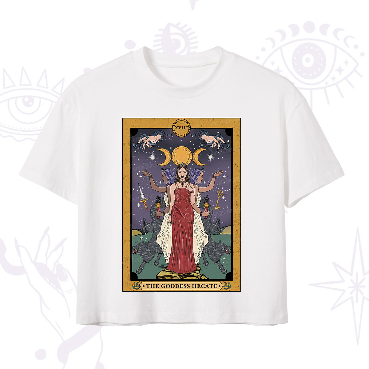 Purplehecate The Goddess Hecate Tarot Crop T-Shirt