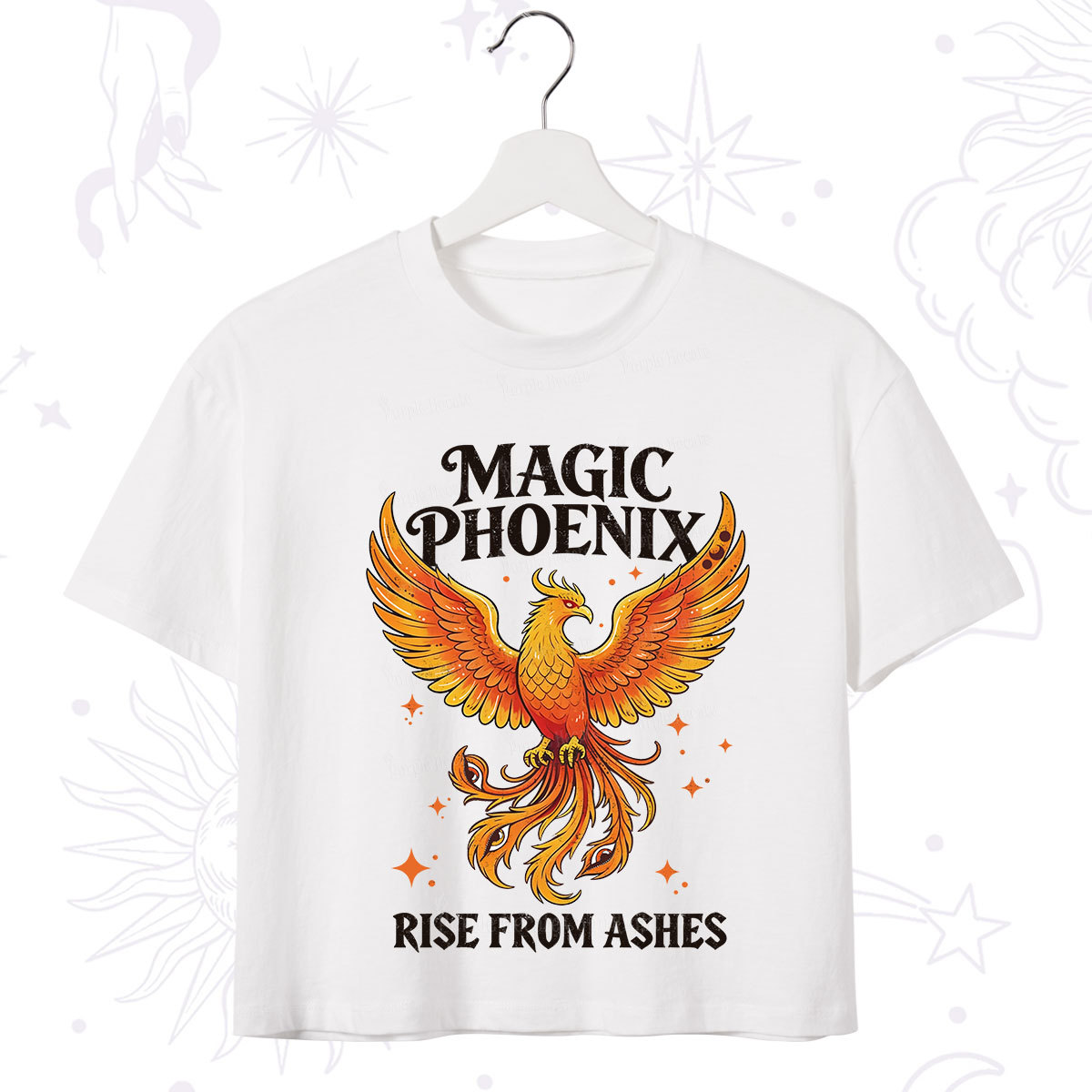 Purplehecate Magic Phoenix Rise From Ashes Crop T-Shirt