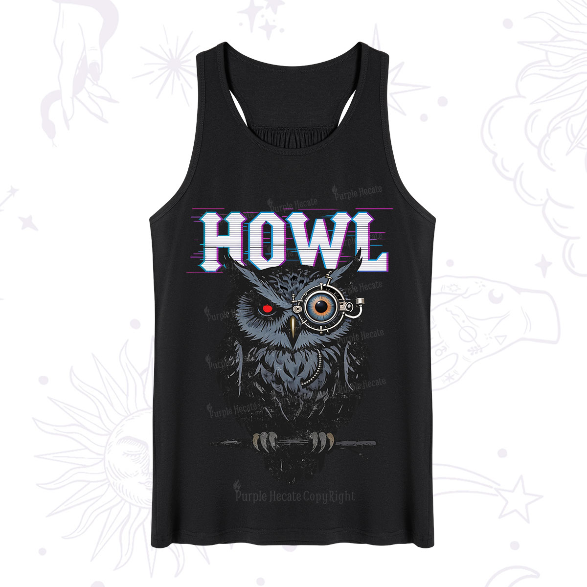 Purplehecate Howl Owl Tank