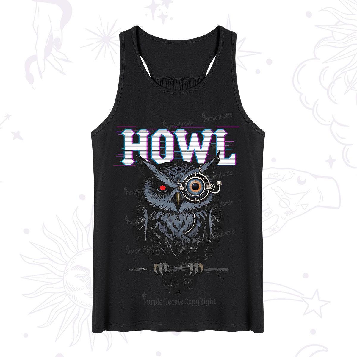 Purplehecate Howl Owl Tank