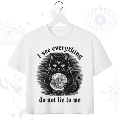 Purplehecate All Seeing Cat Crop T-Shirt