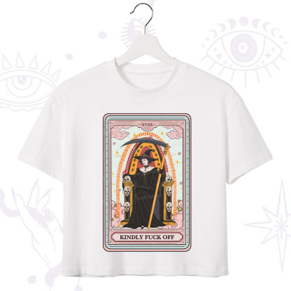 Purplehecate The Kindly Fuck Off Tarot Crop T-Shirt