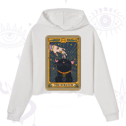 Purplehecate The Scratch Cat Tarot Crop Hoodie