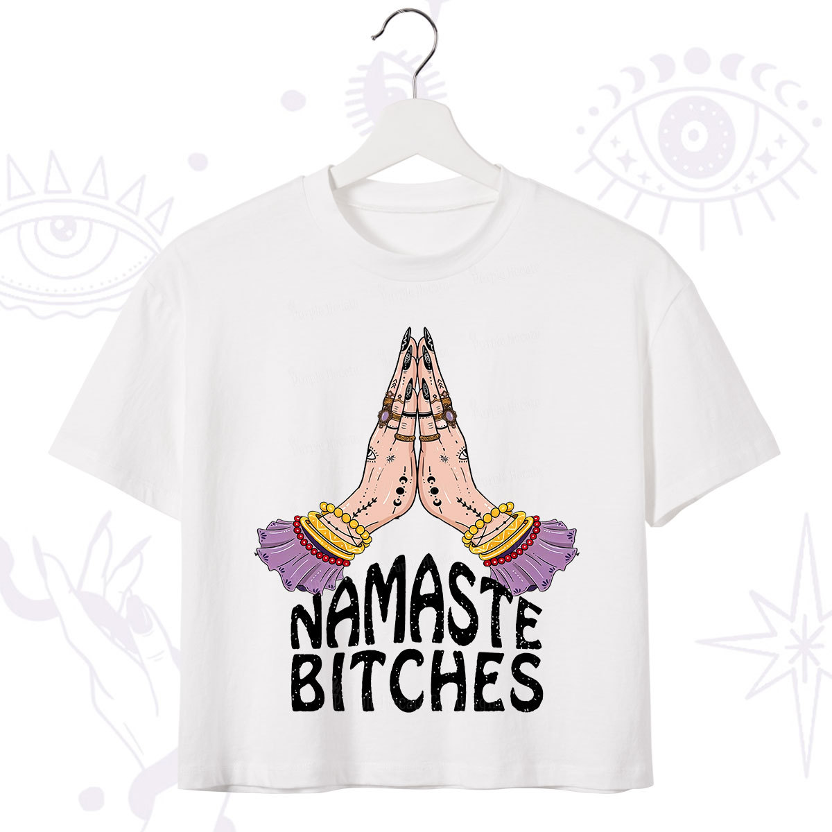 Purplehecate Namaste Bitches Crop T-Shirt