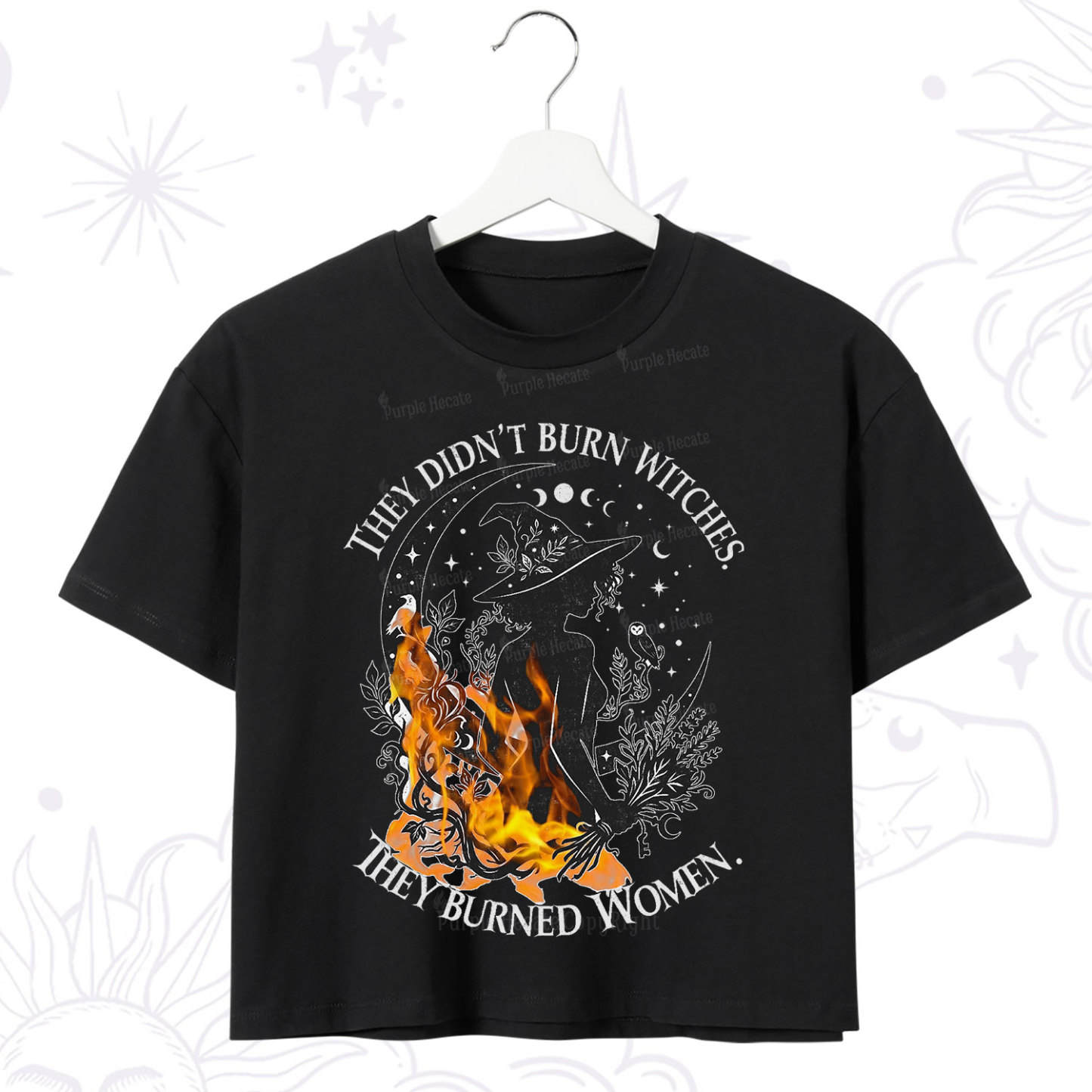 Purplehecate They Didn't Burn Witches Crop T-Shirt