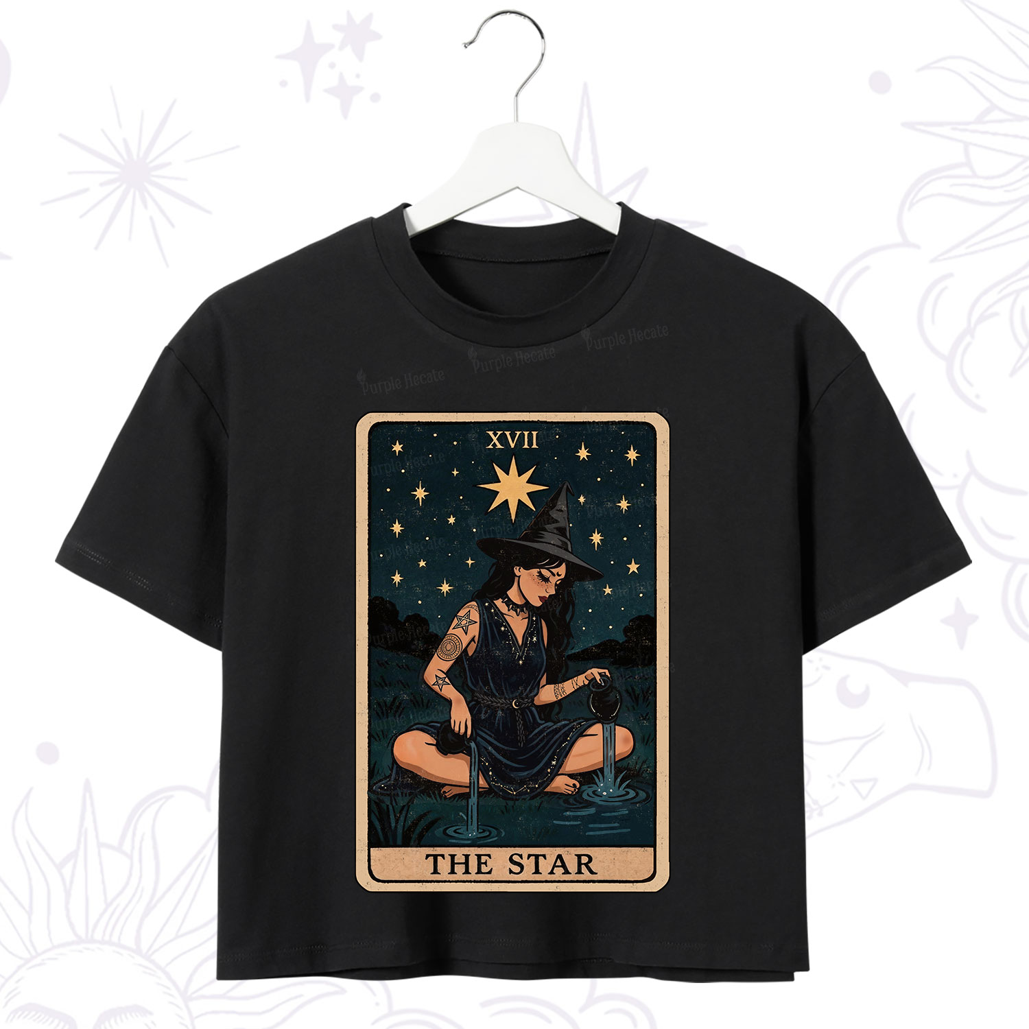 Purplehecate The Star Witch Tarot Crop T-Shirt