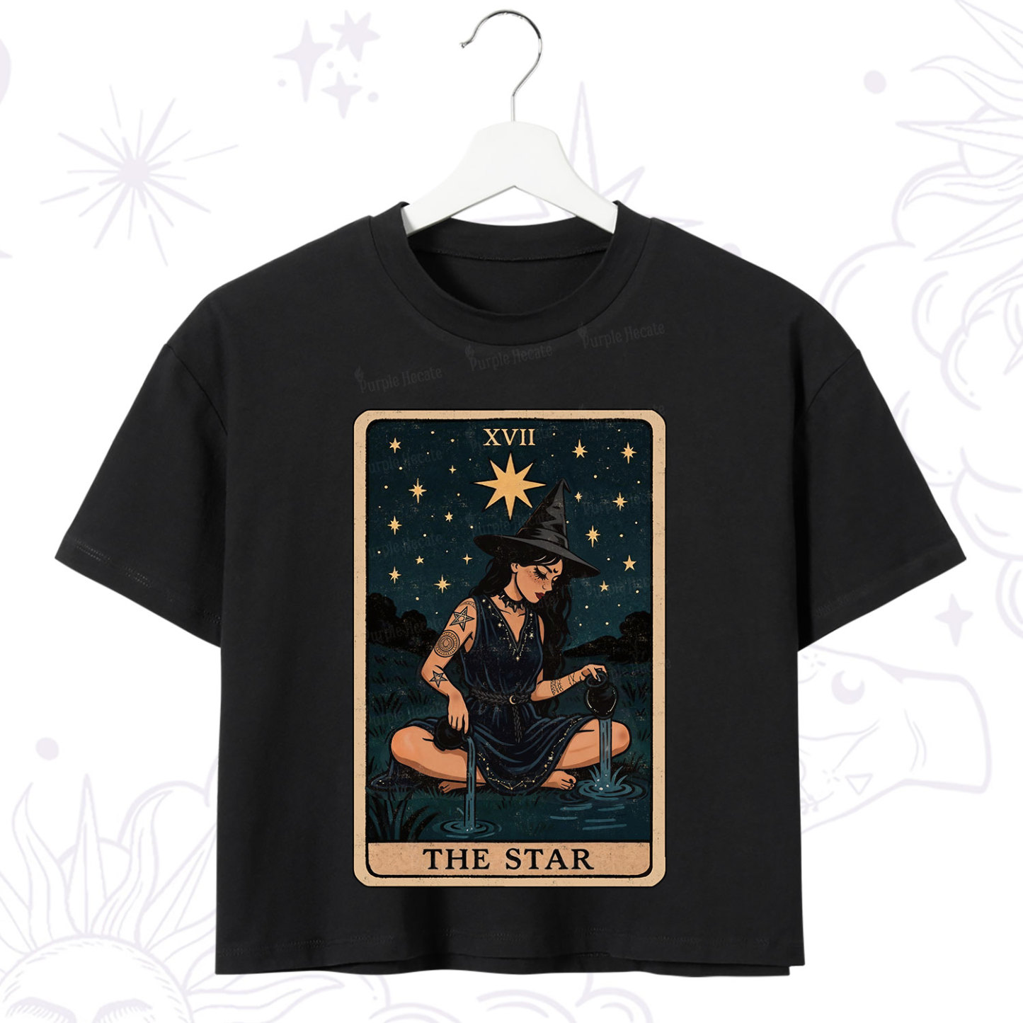Purplehecate The Star Witch Tarot Crop T-Shirt
