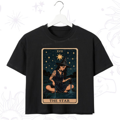 Purplehecate The Star Witch Tarot Crop T-Shirt