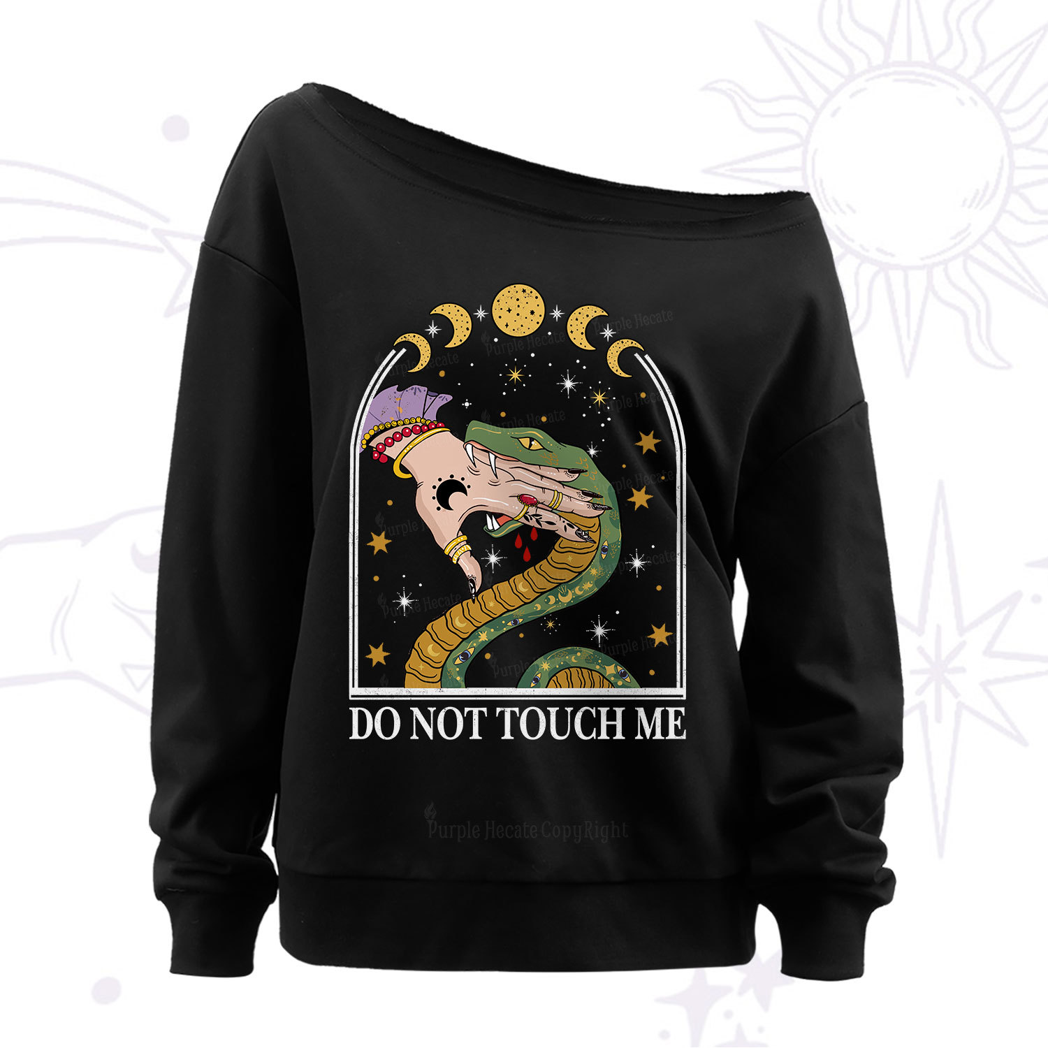 Purplehecate Do Not Touch Me Off The Shoulder Sweat