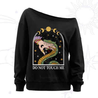 Purplehecate Do Not Touch Me Off The Shoulder Sweatshirt