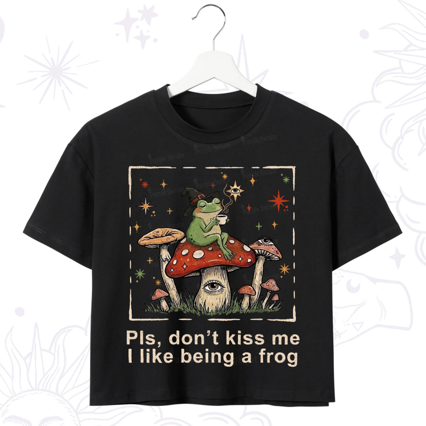 Purplehecate Please Don't Kiss Me I like Being A Frog Crop T-Shirt