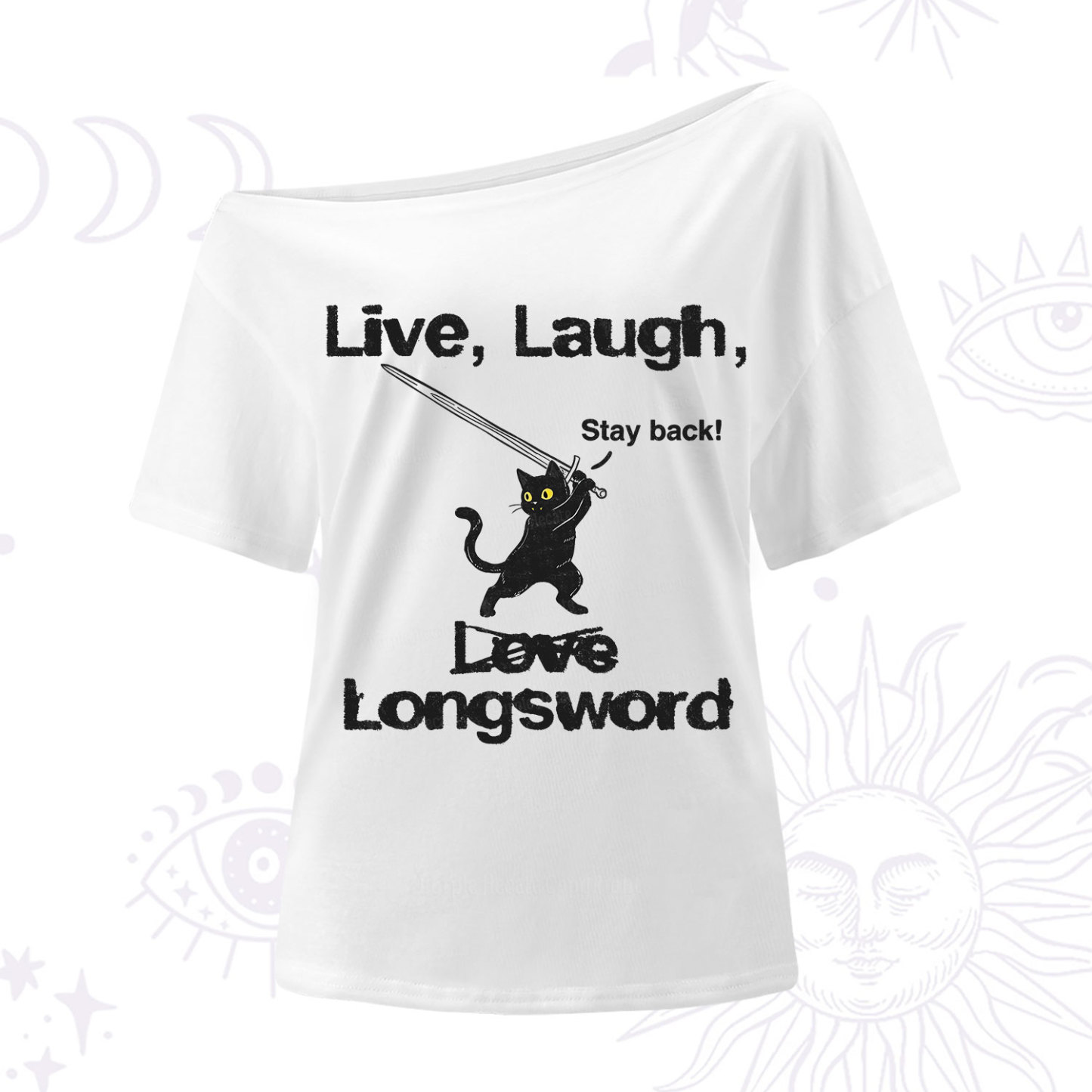 Purplehecate Live Laugh Love Longsword One Shoulder T-Shirt
