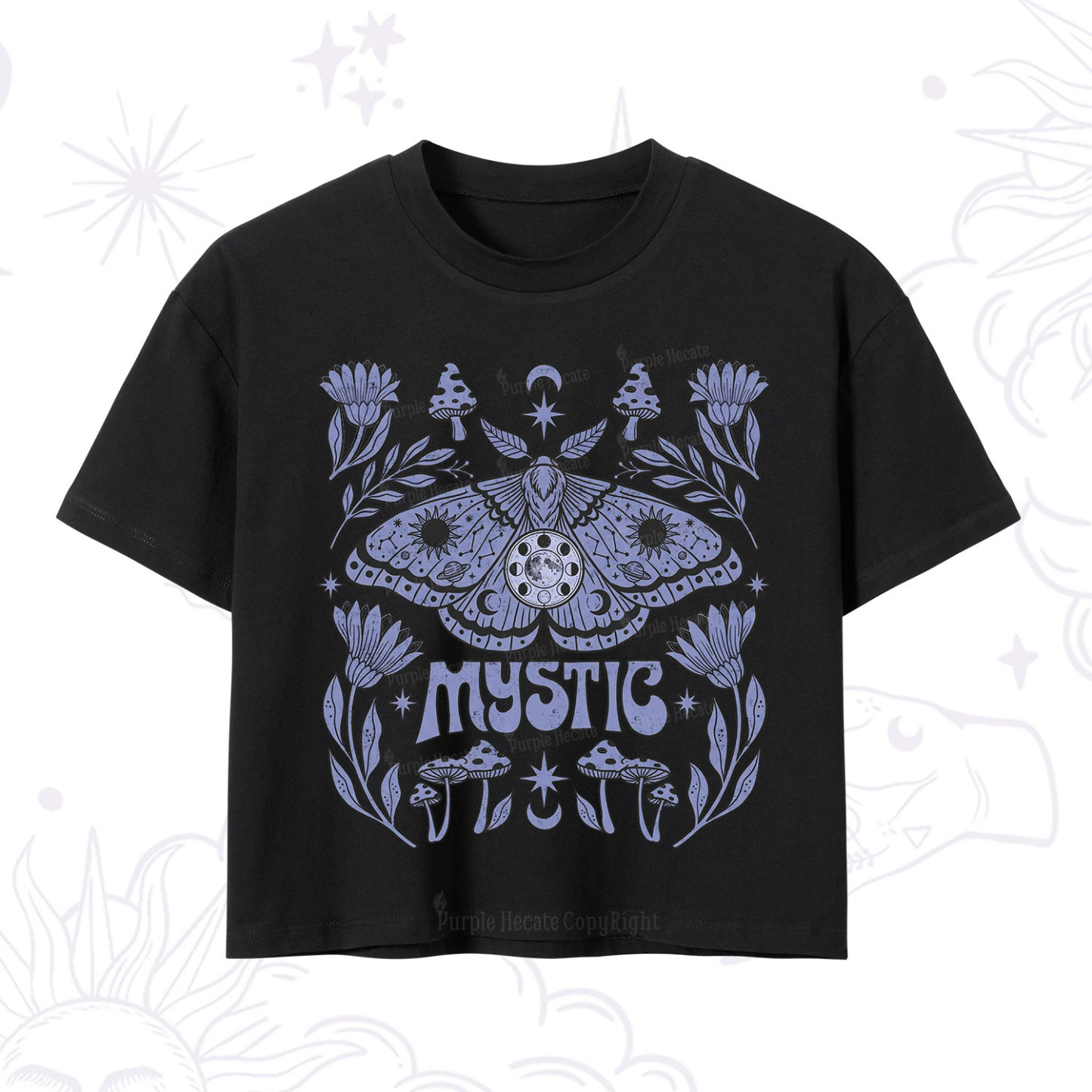 Purplehecate Mystic Luna Moth Crop T-Shirt