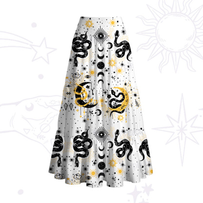 Purplehecate Divine Serpent Under the Moon Convertible Maxi Skirt