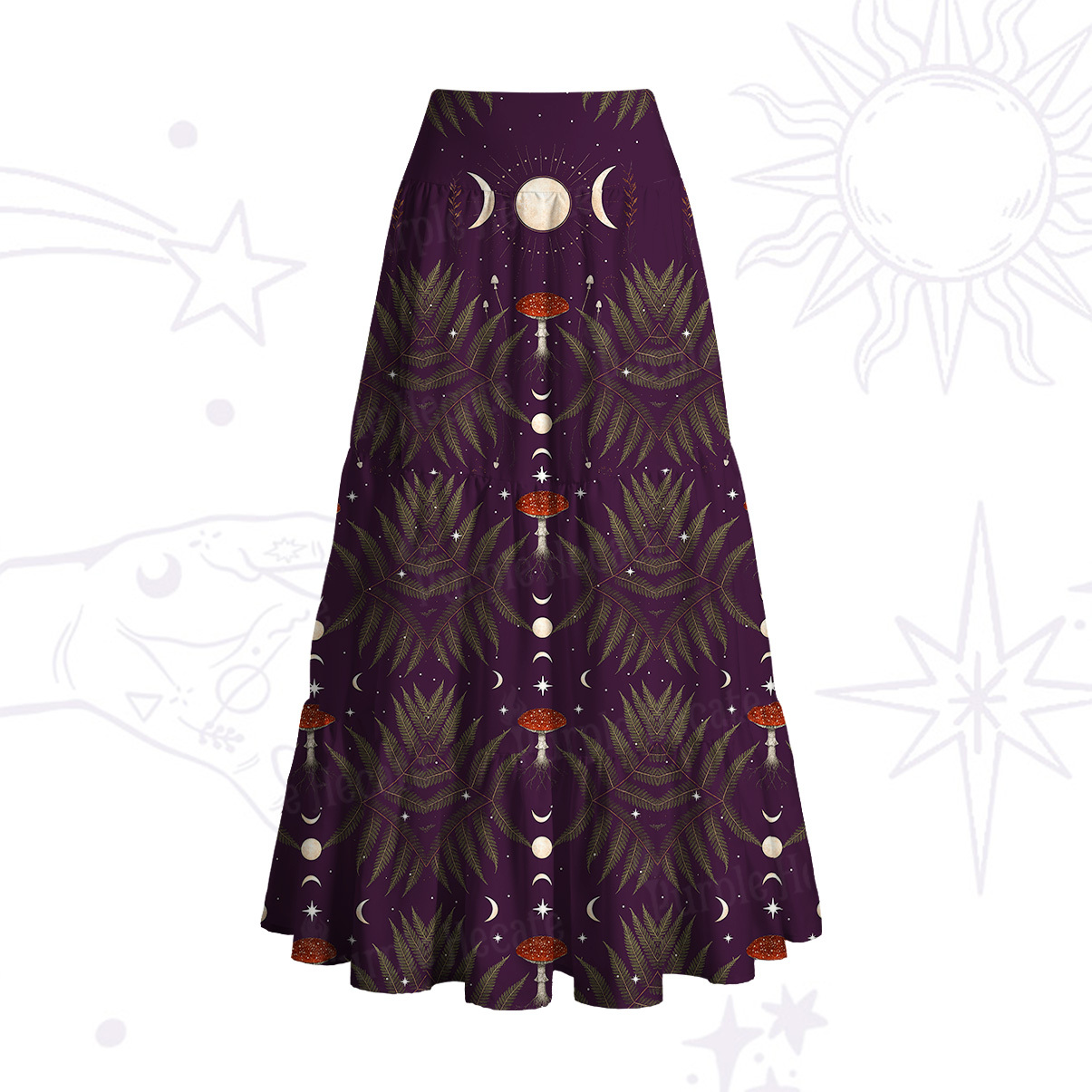 Purplehecate Moonlit Mushroom Gown Convertible Maxi Skirt