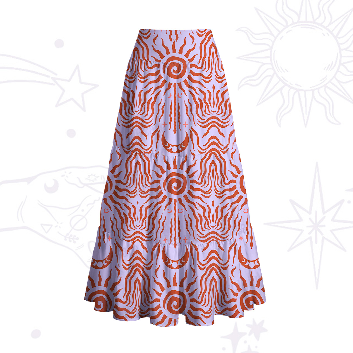 Purplehecate Solar Ritual Convertible Maxi Skirt