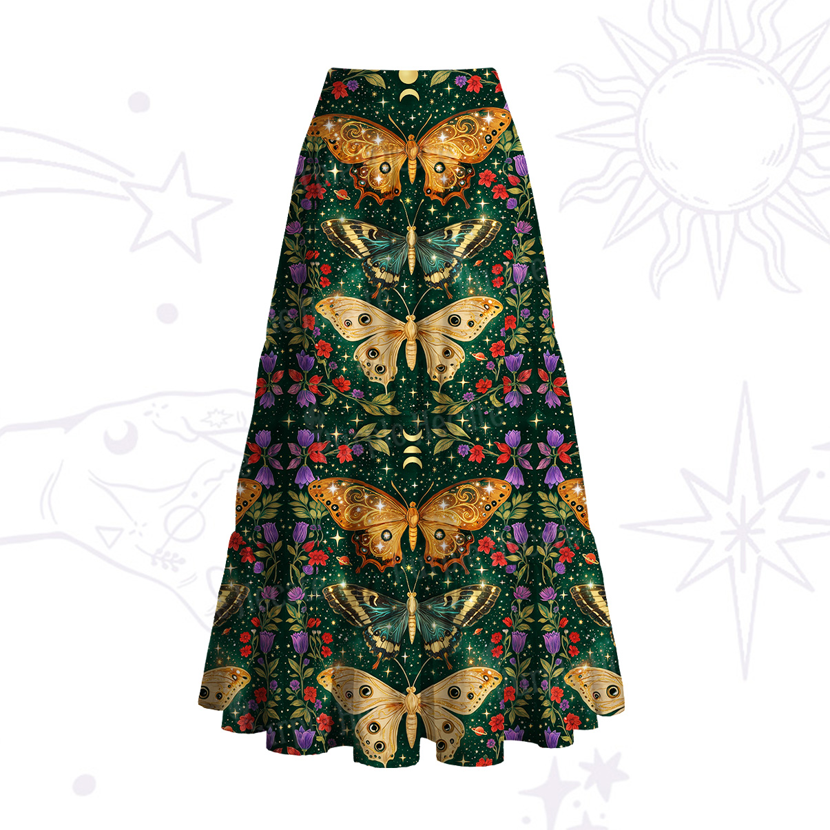 Purplehecate Mystic Butterfly Whisper Convertible Maxi Skirt