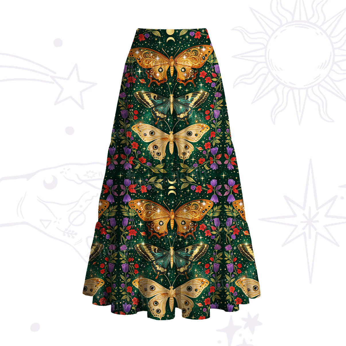 Purplehecate Mystic Butterfly Whisper Convertible Maxi Skirt