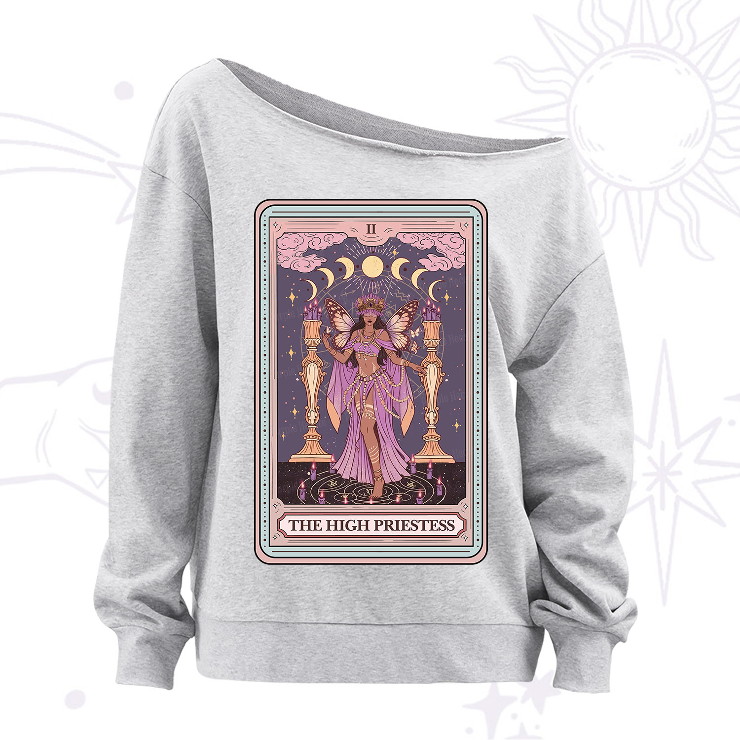 Purplehecate The Mystic High Priestess Off The Shoulder Sweatshirt