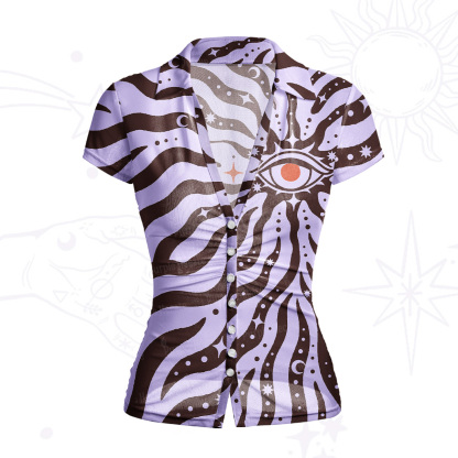 Purplehecate Green Vision Illusion Mesh Button Up Top