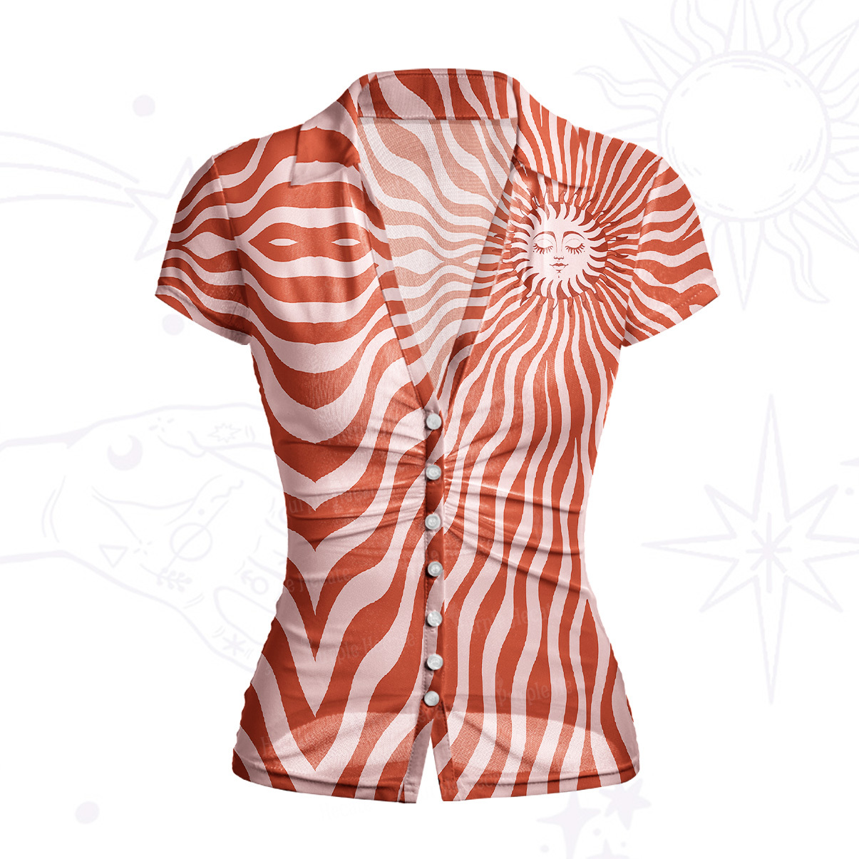 Purplehecate Radiance of the Sun Mesh Button Up Top