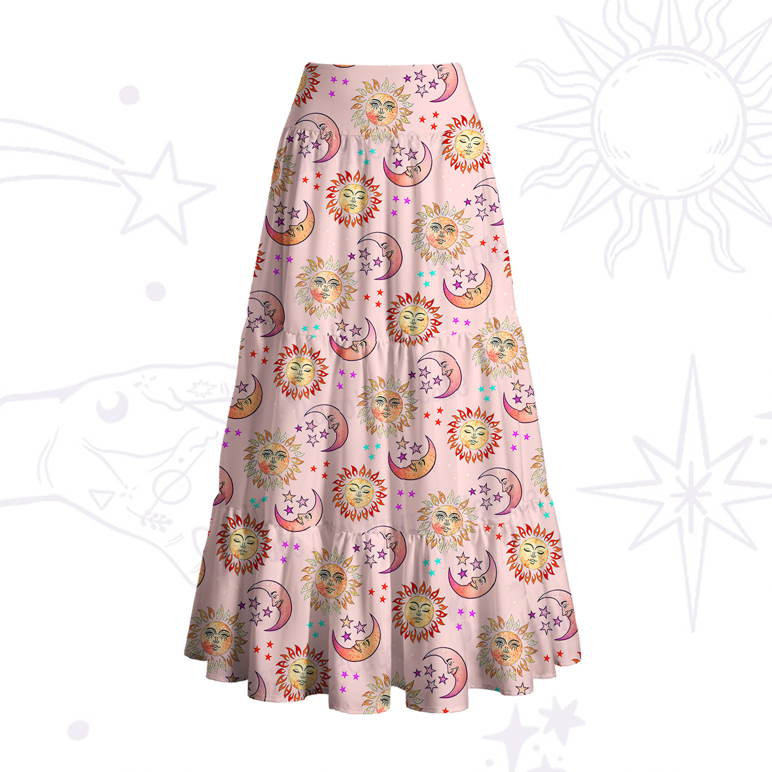 Purplehecate Dancing Suns and Lunar Dreams Convertible Maxi Skirt