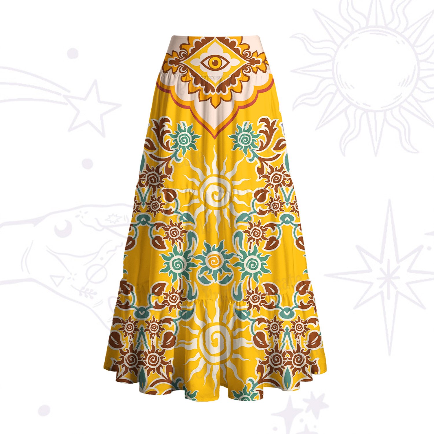 Purplehecate Solar Whispers Witch Convertible Maxi Skirt