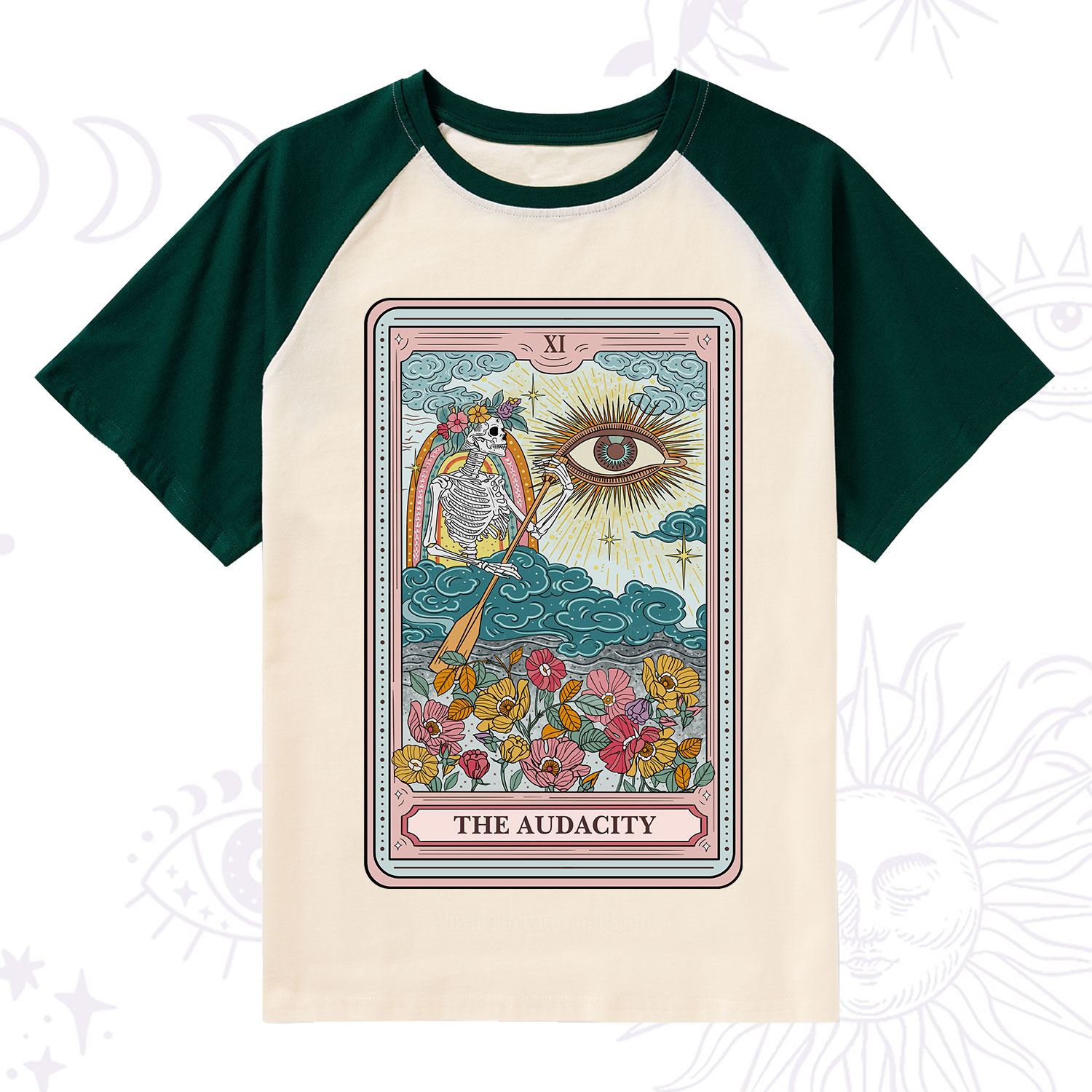 Purplehecate The Audacity Tarot Raglan Short Sleeve T‑Shirt