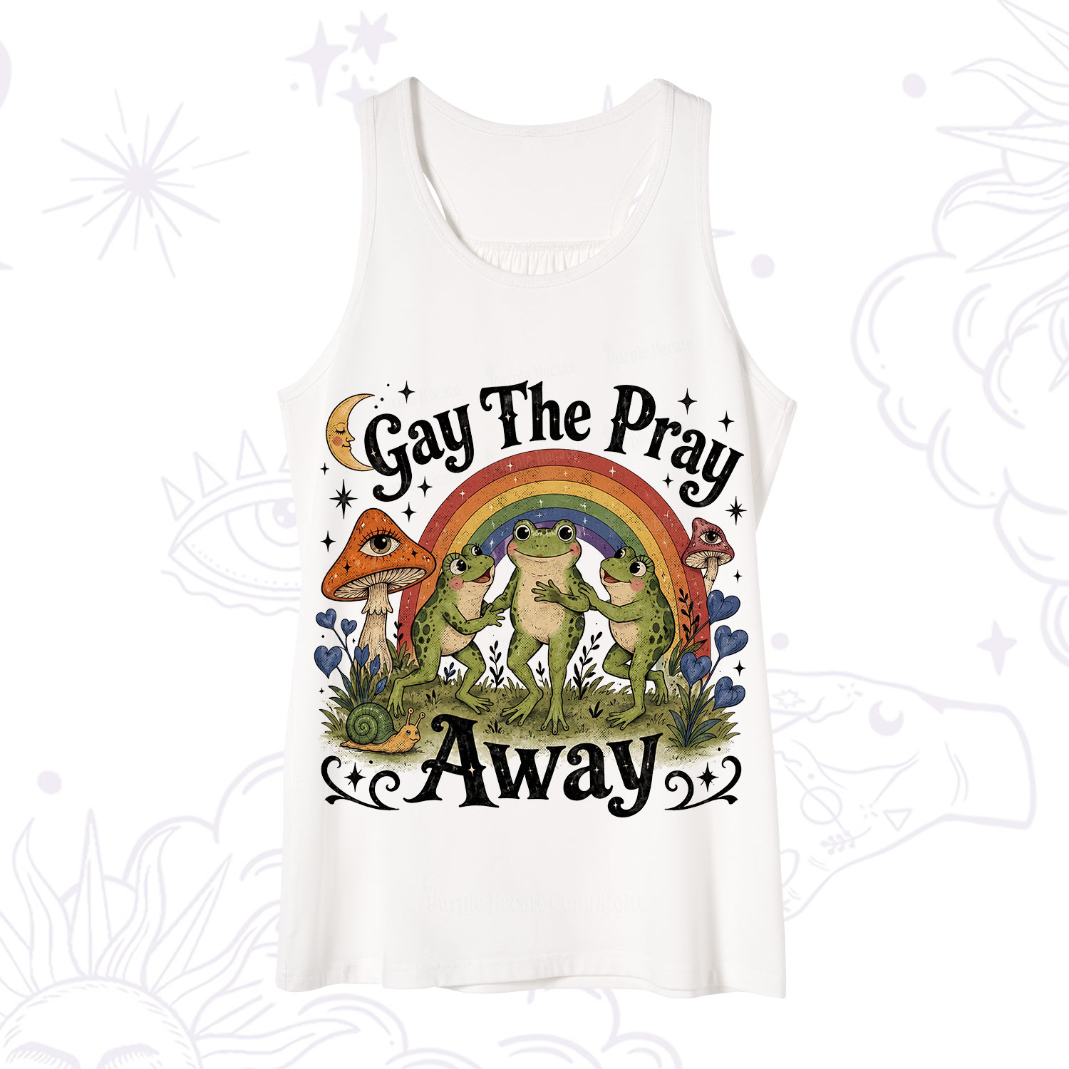 Purplehecate Gay The Pray Away Frog Pride Tank