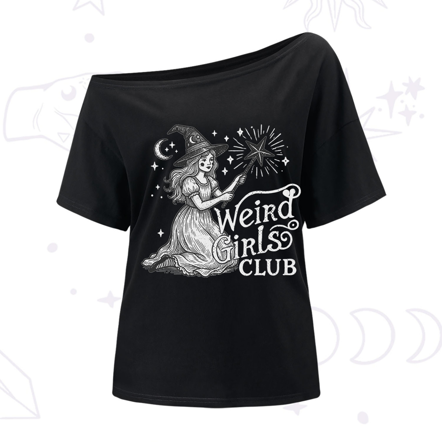 Purplehecate Weird Girls Club One Shoulder T-Shirt