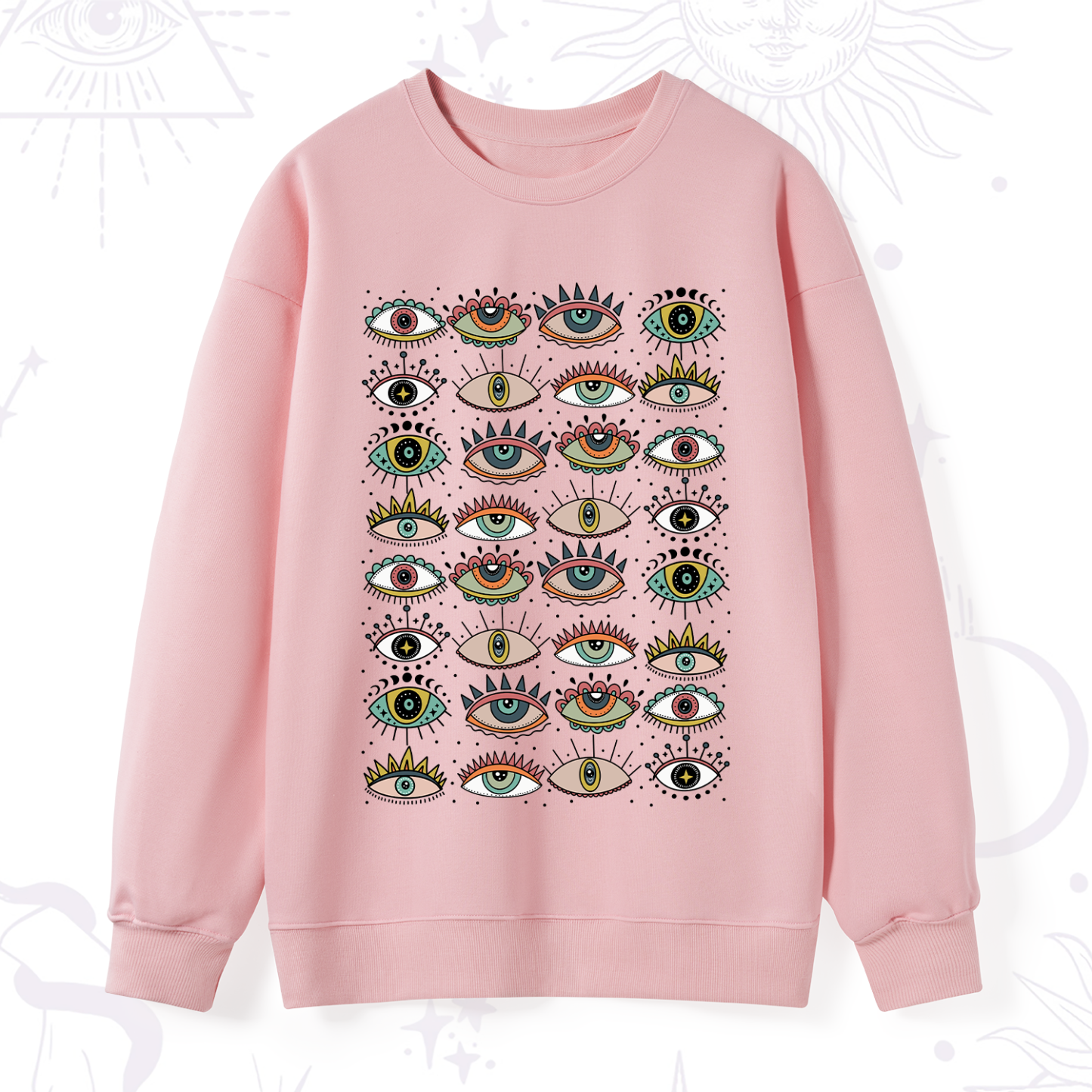 Purplehecate Evil Eye Pattern Sweatshirt