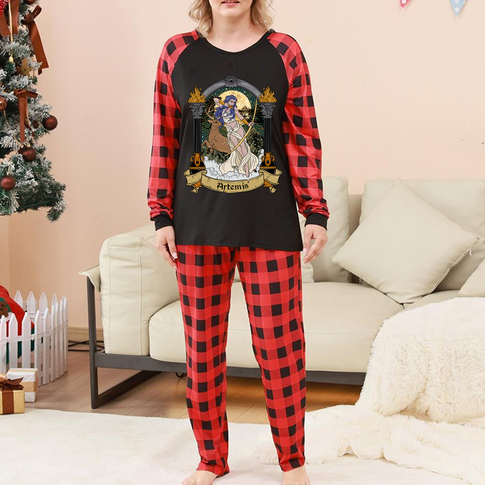 Purplehecate The Huntress Goddess Artemis Christmas Pajamas
