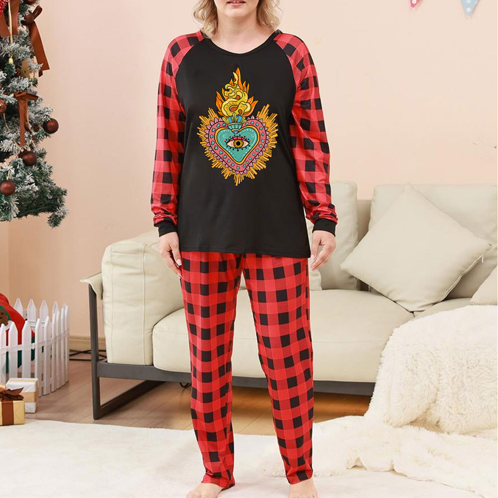 Purplehecate Rainbow Sacred Heart Christmas Pajamas