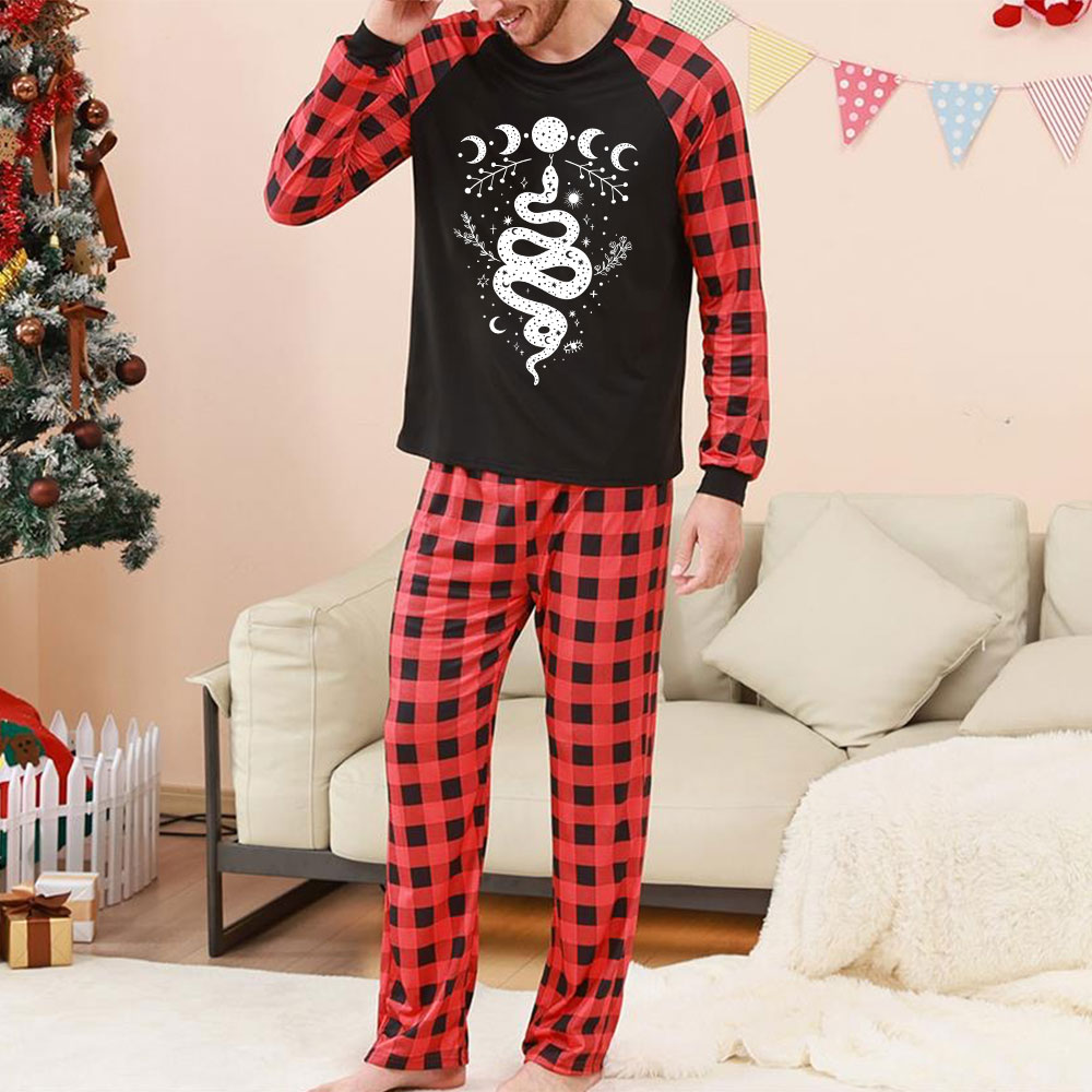 Purplehecate Snake And Moon Phase Comfort Christmas Pajamas