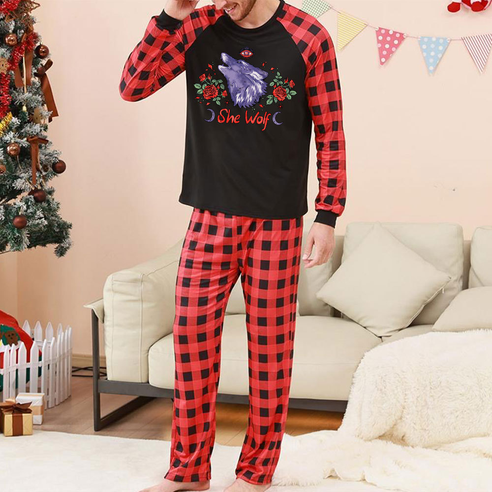 Purplehecate Moon Wolf Christmas Pajamas