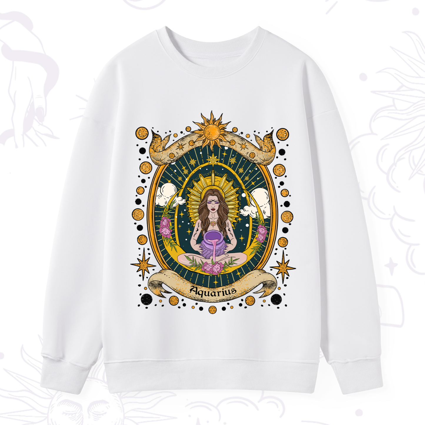 Purplehecate Aquarius Radiance Zodiac Sweatshirt