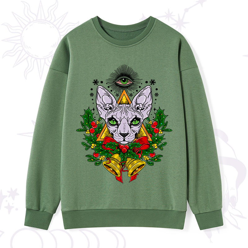 Purplehecate Christmas Mystical Cat Sweatshirt