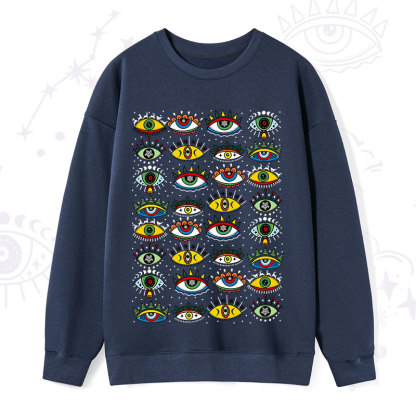 Purplehecate Christmas Evil Eye Pattern Sweatshirt