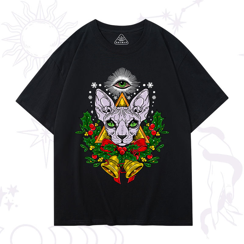 Purplehecate Christmas Mystical Cat T-Shirt