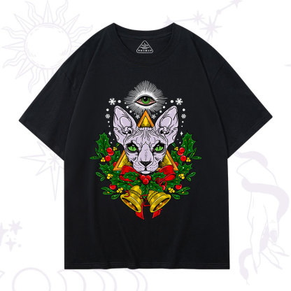 Purplehecate Christmas Mystical Cat T-Shirt